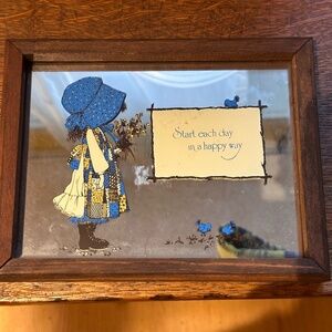 Vintage framed Holly Hobbie mirror